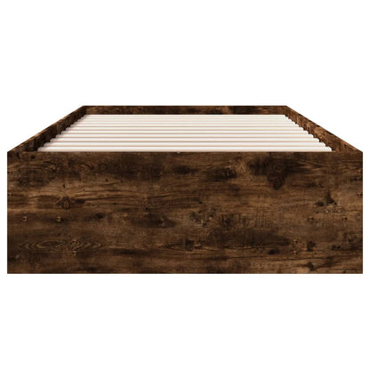 Bed Frame | Smoked Oak | Engineered Wood, Plywood | 90x200 cm | Bed Frame