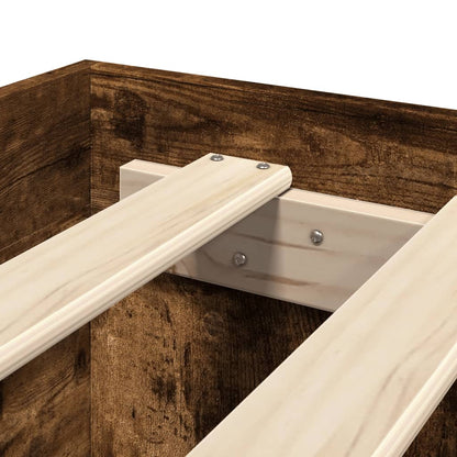 Bed Frame | Smoked Oak | Engineered Wood, Plywood | 90x200 cm | Bed Frame