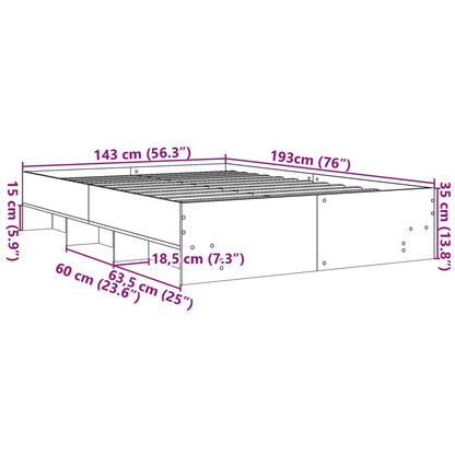 Bed Frame | White | Engineered wood | 140x190 cm | Bed Frame