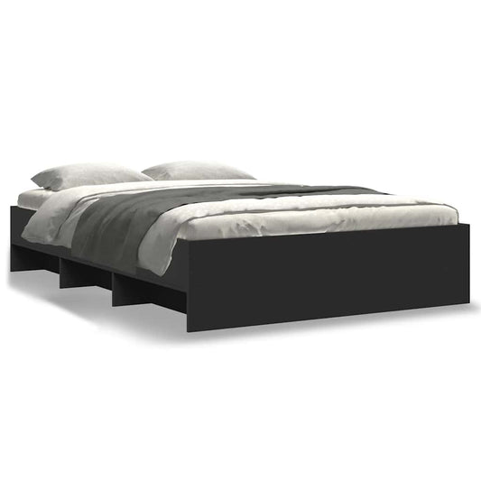 Bed Frame without Mattress Black 140x190 cm Engineered Wood