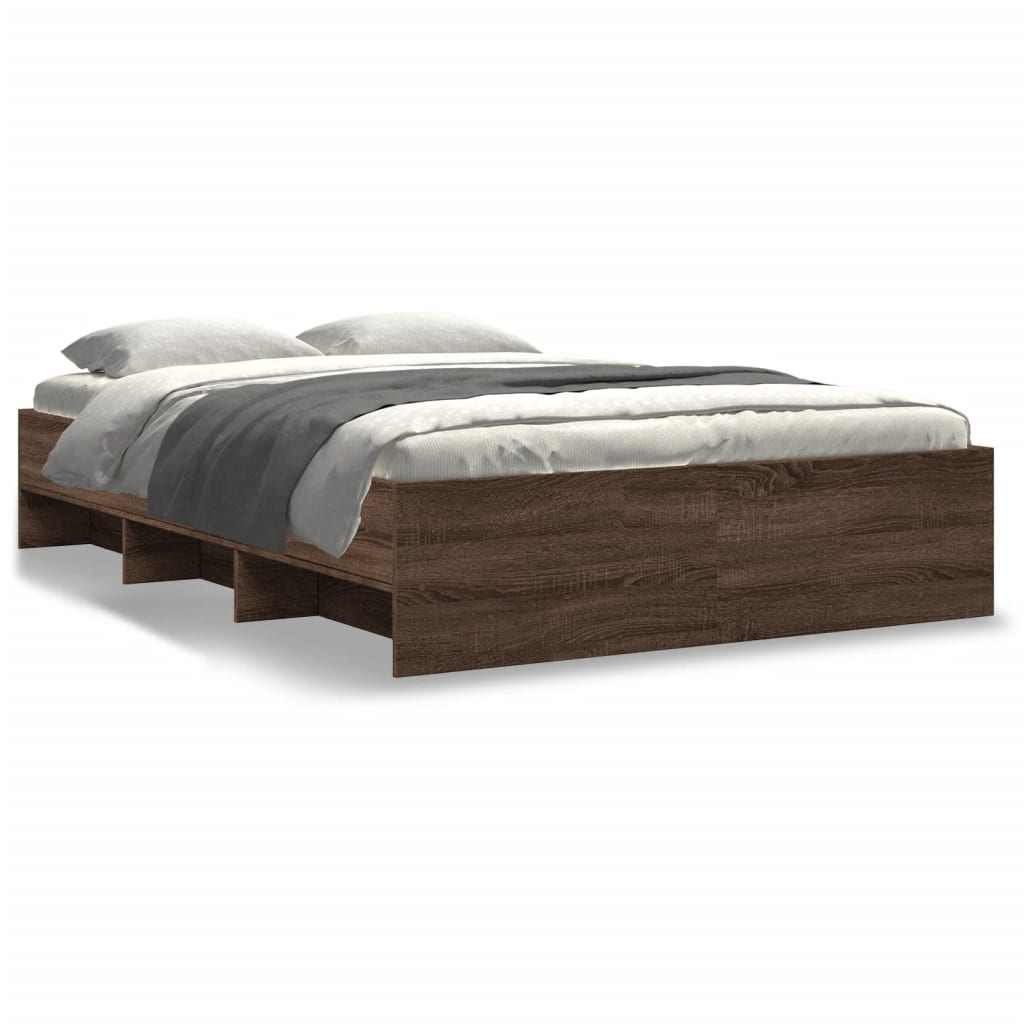 Bed Frame | Brown oak | Engineered wood | Double | Bed Frame