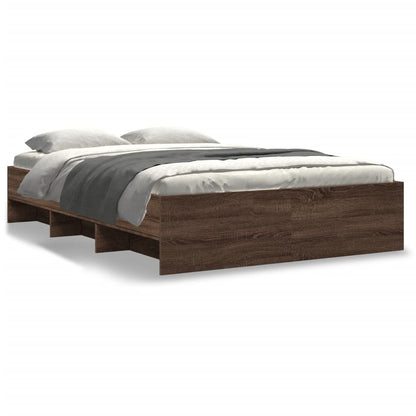Bed Frame | Brown oak | Engineered wood | Double | Bed Frame