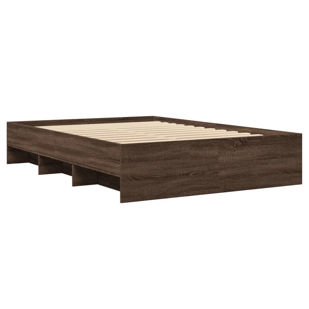 Bed Frame | Brown oak | Engineered wood | Double | Bed Frame