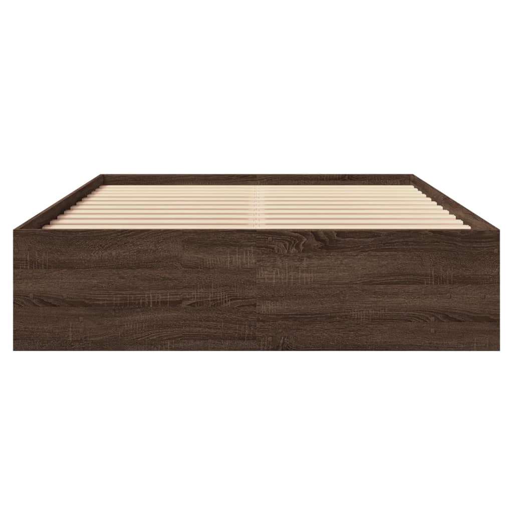 Bed Frame | Brown oak | Engineered wood | Double | Bed Frame