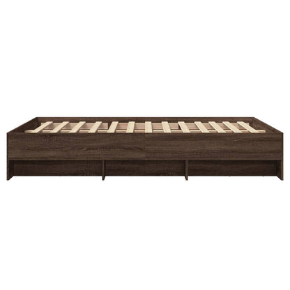 Bed Frame | Brown oak | Engineered wood | Double | Bed Frame