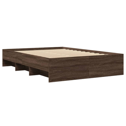 Bed Frame | Brown oak | Engineered wood | Double | Bed Frame