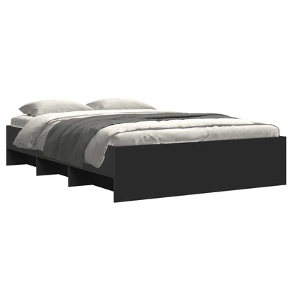 Bed Frame without Mattress Black 135x190 cm Double Engineered Wood