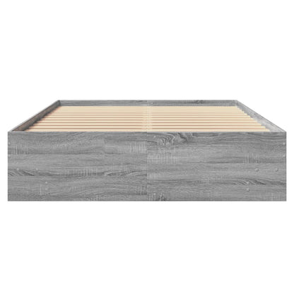 Bed Frame without Mattress Grey Sonoma 135x190 cm Double Engineered Wood