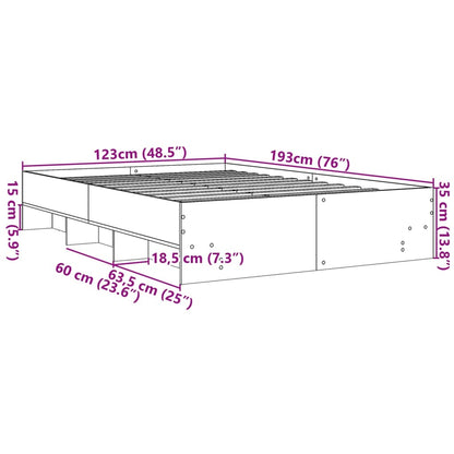 Bed Frame | Concrete grey | Engineered wood, plywood | Small Double
