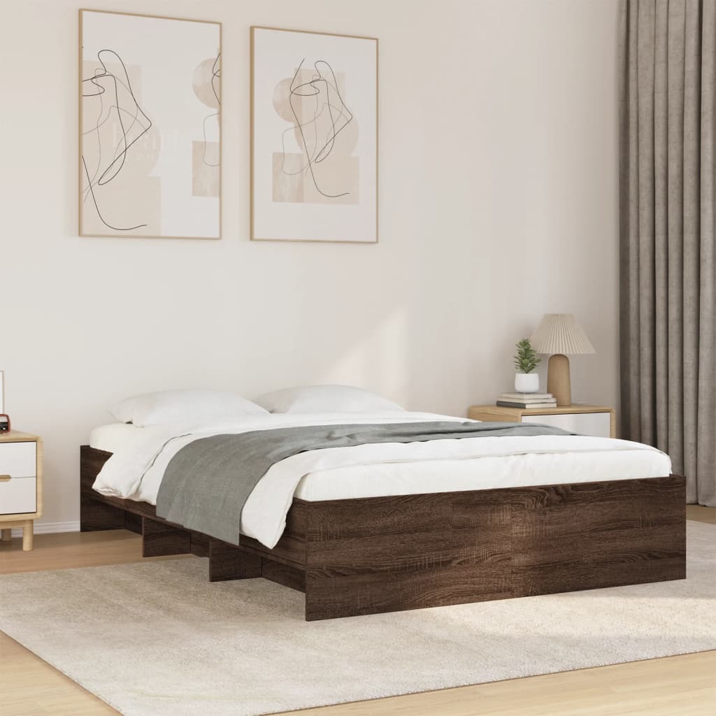 Bed Frame | Brown Oak | Engineered wood | Small Double | Bed Frame