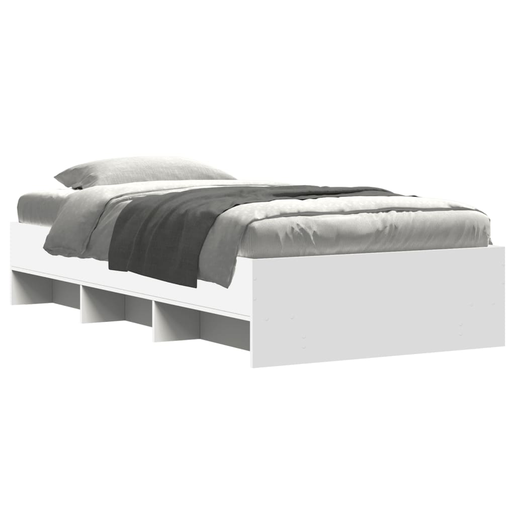 Bed Frame | White | Engineered Wood | Single | Bed Frame | Rectangular