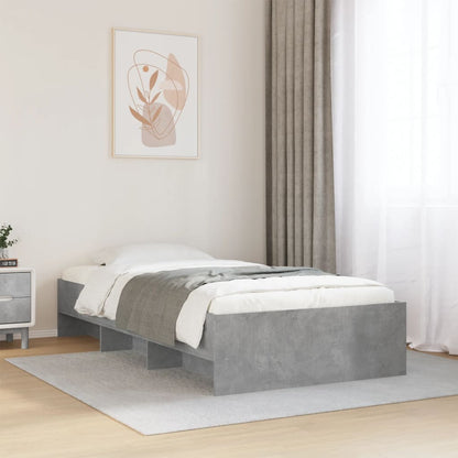 Bed Frame without Mattress Concrete Grey 90x190cm Engineered Wood
