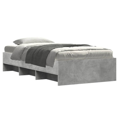 Bed Frame without Mattress Concrete Grey 75x190cm Engineered Wood