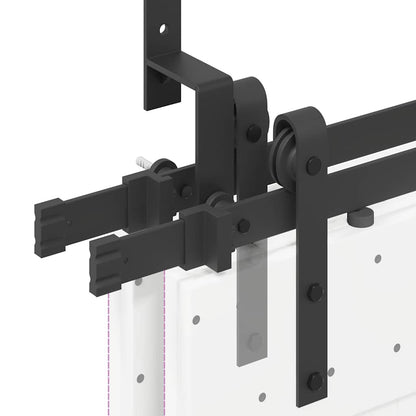 Sliding Door Hardware Kit 152,5 cm Steel Black