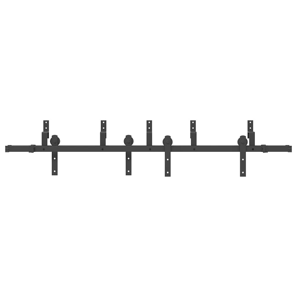 Sliding Door Hardware Kit 200 cm Steel Black