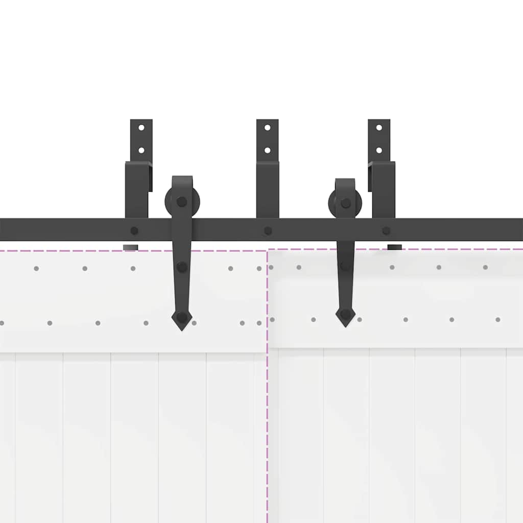 Sliding Door Hardware Kit 152,5 cm Steel Black