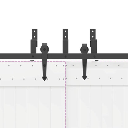 Sliding Door Hardware Kit 152,5 cm Steel Black