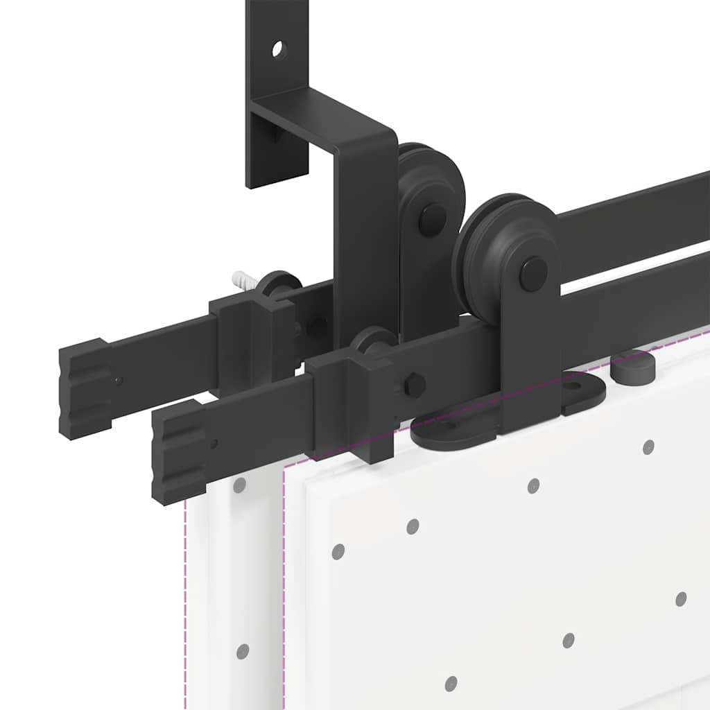 Sliding Door Hardware Kit 152,5 cm Steel Black