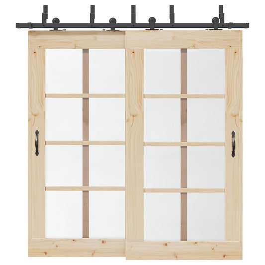 Sliding Door Hardware Kit 213,5 cm Steel Black