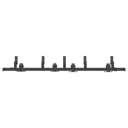 Sliding Door Hardware Kit 183 cm Steel Black