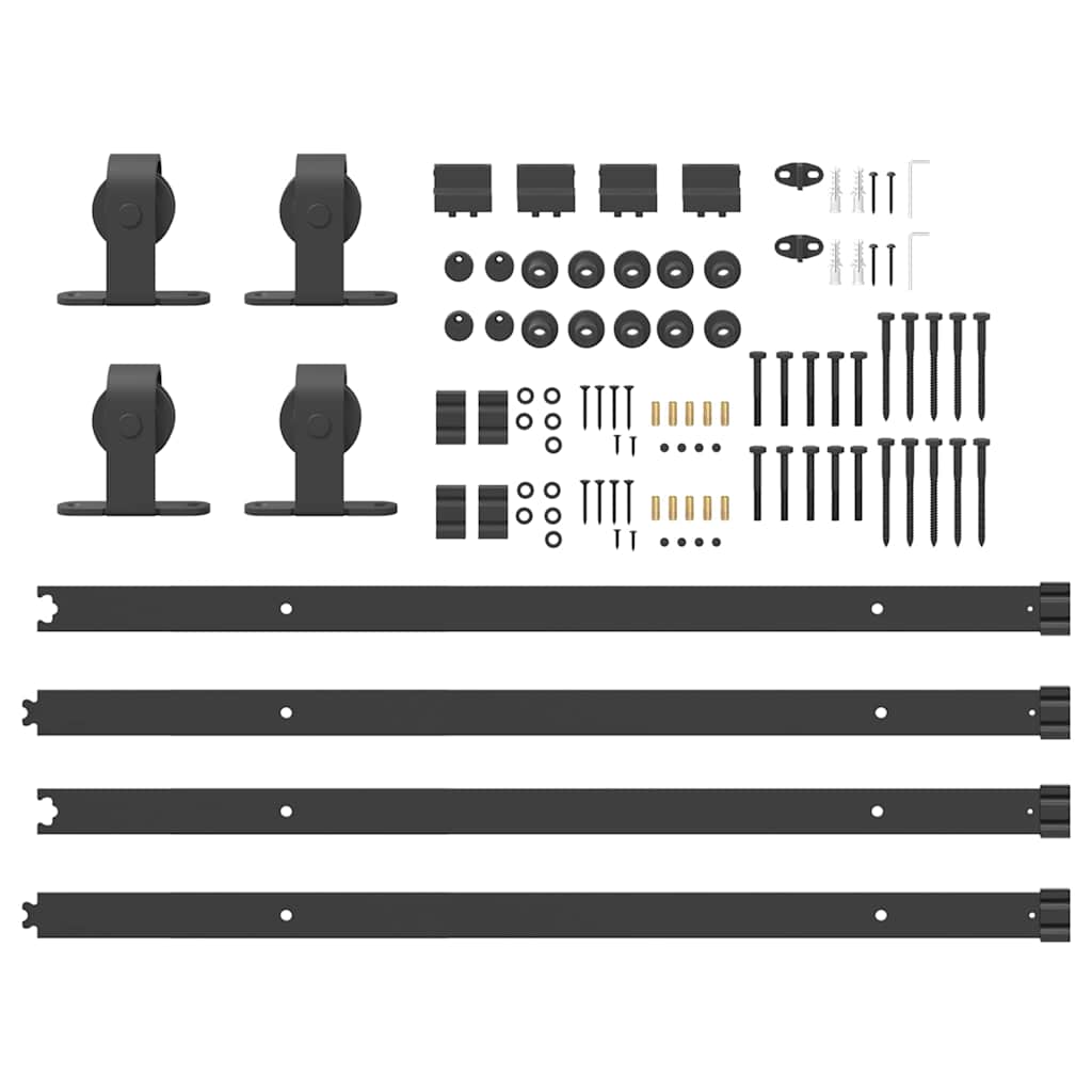 Sliding Door Hardware Kit 152,5 cm Steel Black