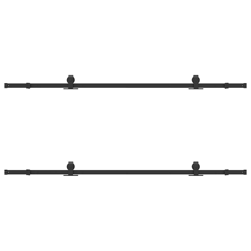 Sliding Door Hardware Kit 213,5 cm Steel Black