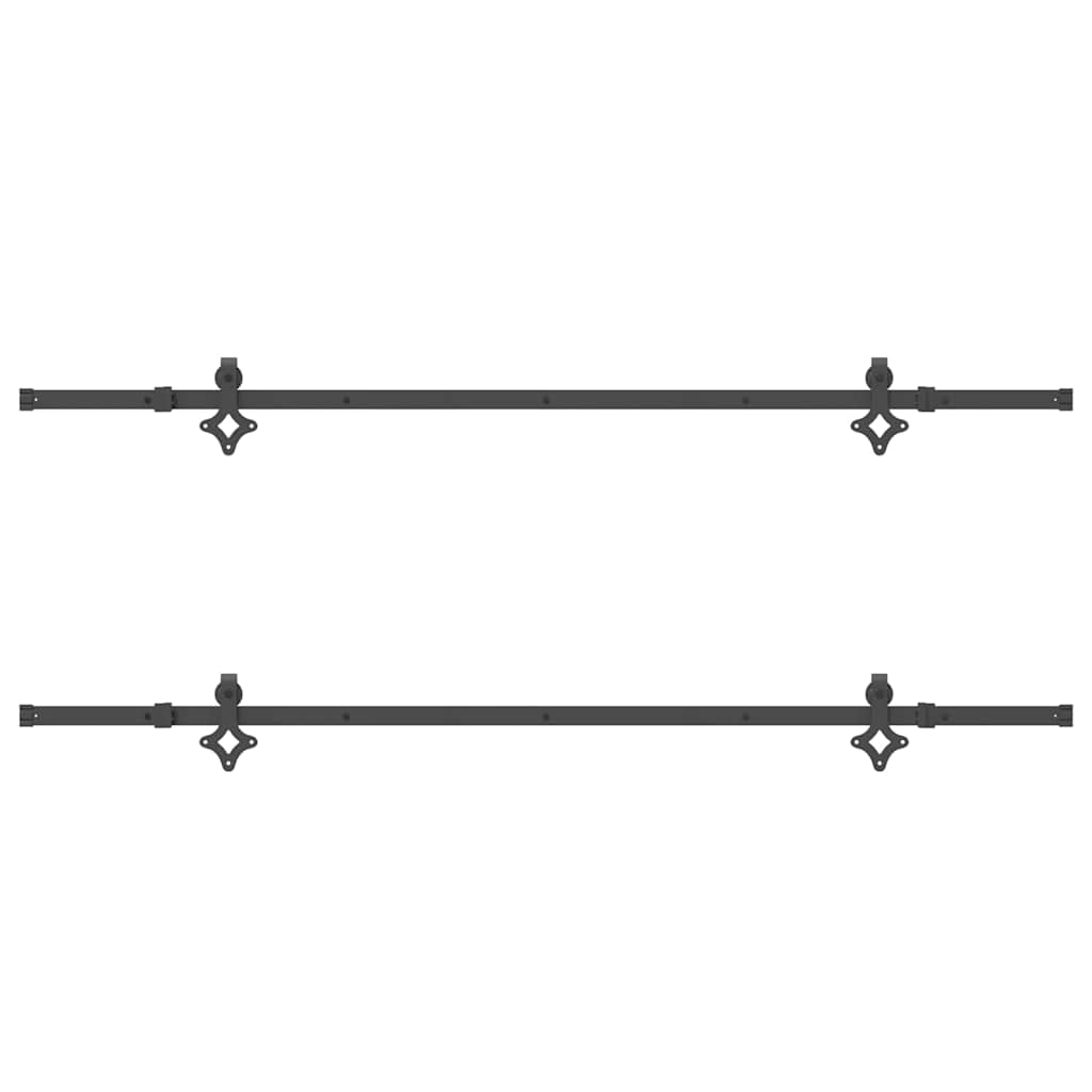 Sliding Door Hardware Kit 213,5 cm Steel Black