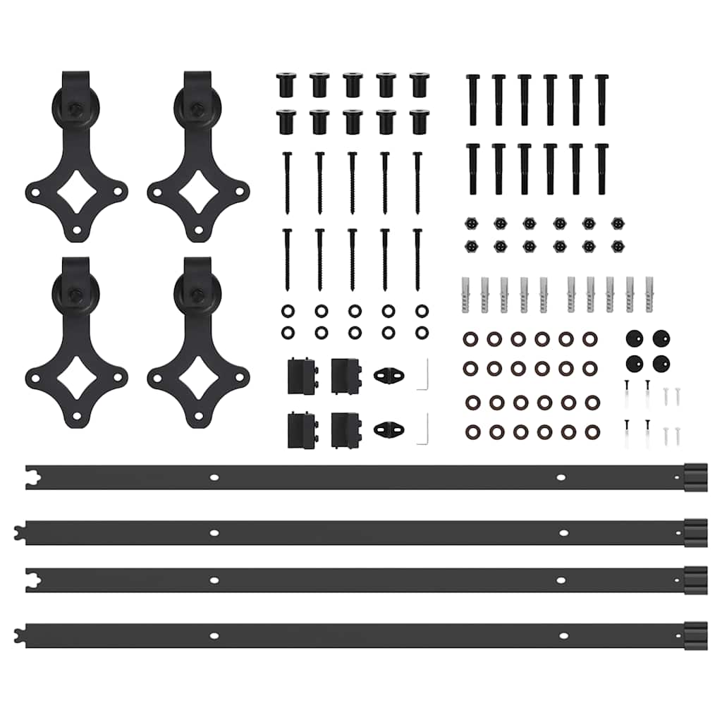 Sliding Door Hardware Kit 213,5 cm Steel Black