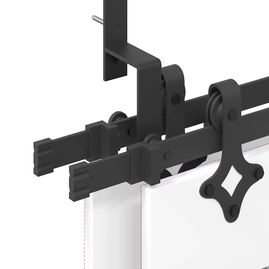 Sliding Door Hardware Kit 213,5 cm Steel Black