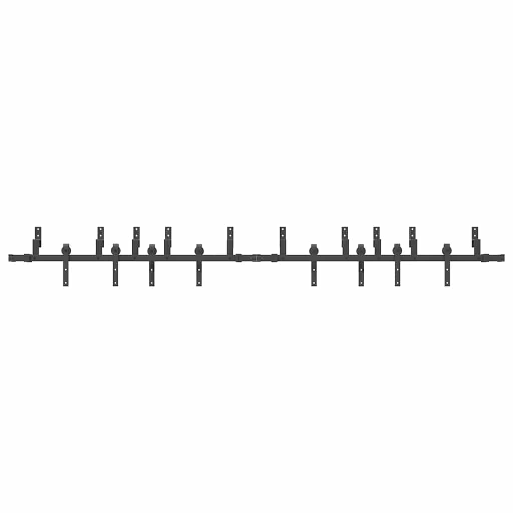 Sliding Door Hardware Kit 305 cm Steel Black