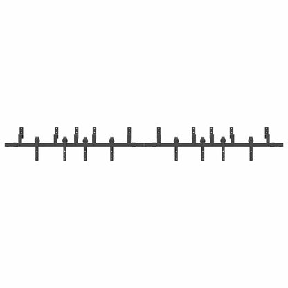Sliding Door Hardware Kit 305 cm Steel Black