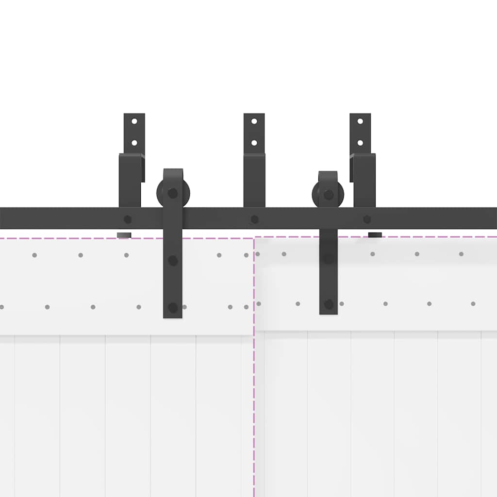 Sliding Door Hardware Kit 305 cm Steel Black