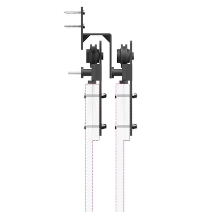 Sliding Door Hardware Kit 366 cm Steel Black