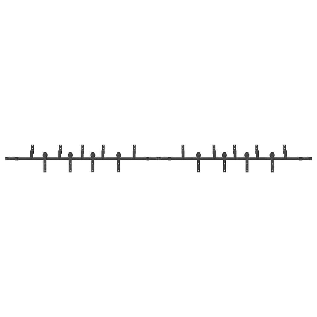 Sliding Door Hardware Kit 427 cm Steel Black