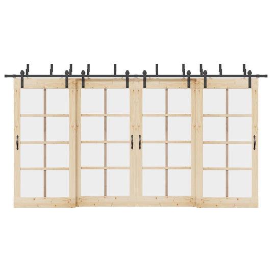 Sliding Door Hardware Kit 427 cm Steel Black