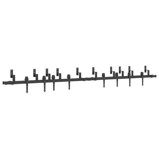 Sliding Door Hardware Kit 305 cm Steel Black