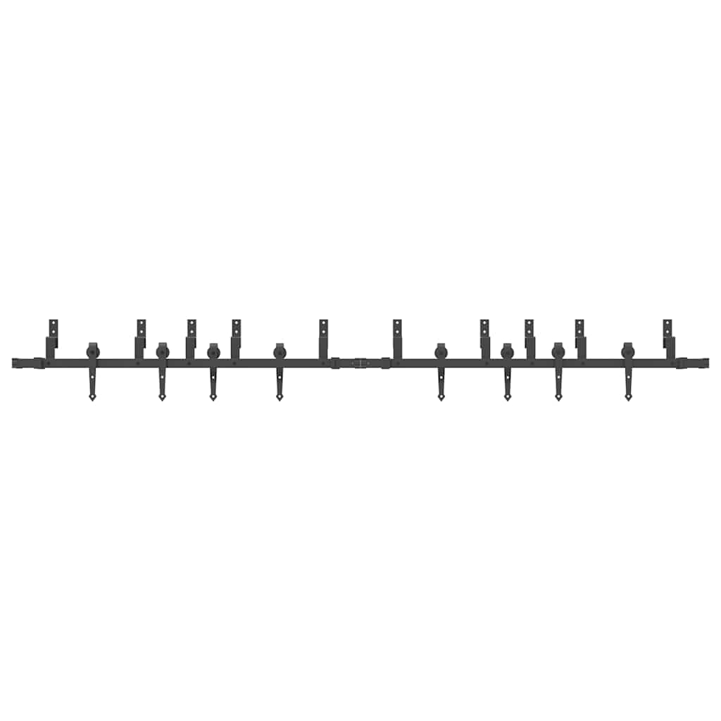 Sliding Door Hardware Kit 305 cm Steel Black