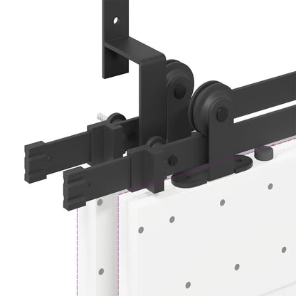 Sliding Door Hardware Kit 427 cm Steel Black