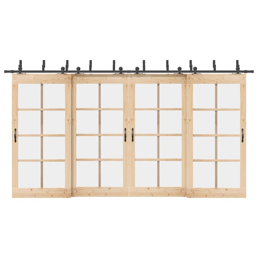 Sliding Door Hardware Kit 427 cm Steel Black