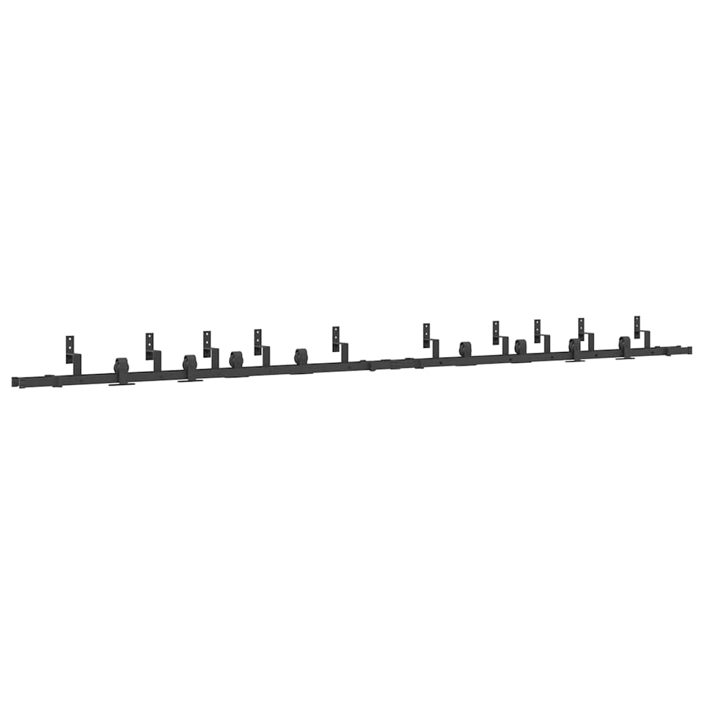 Sliding Door Hardware Kit 400 cm Steel Black