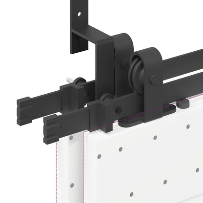 Sliding Door Hardware Kit 400 cm Steel Black