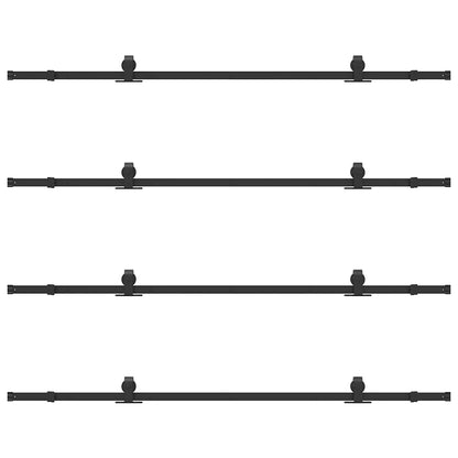 Sliding Door Hardware Kit 427 cm Steel Black