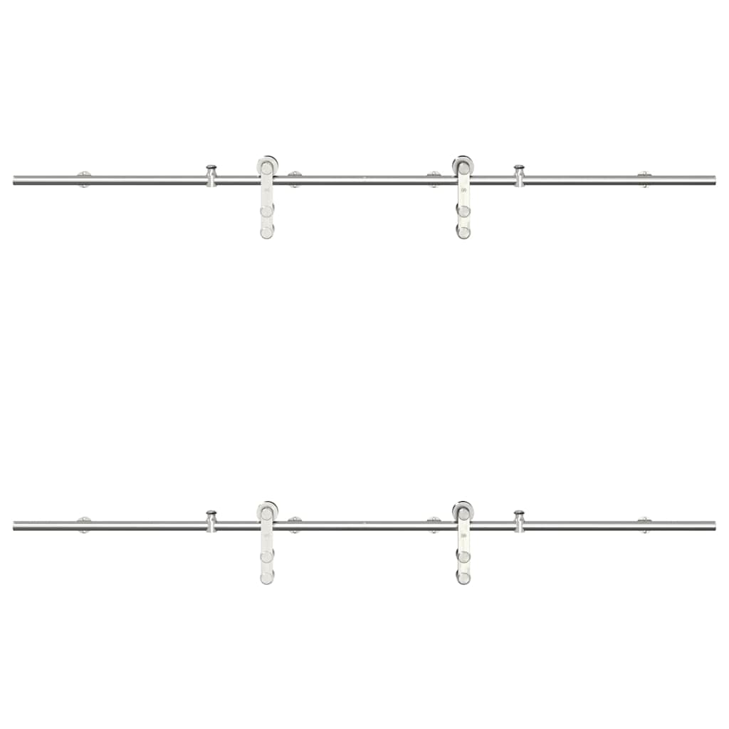 Sliding Door Hardware Kit 183 cm Stainless Steel Silver