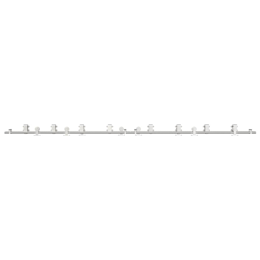 Sliding Door Hardware Kit 366 cm Stainless Steel Silver