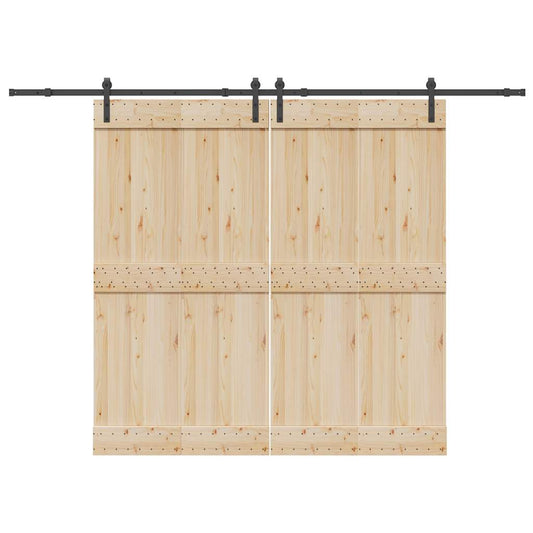 Sliding Door Hardware Kit 305 cm Steel Black