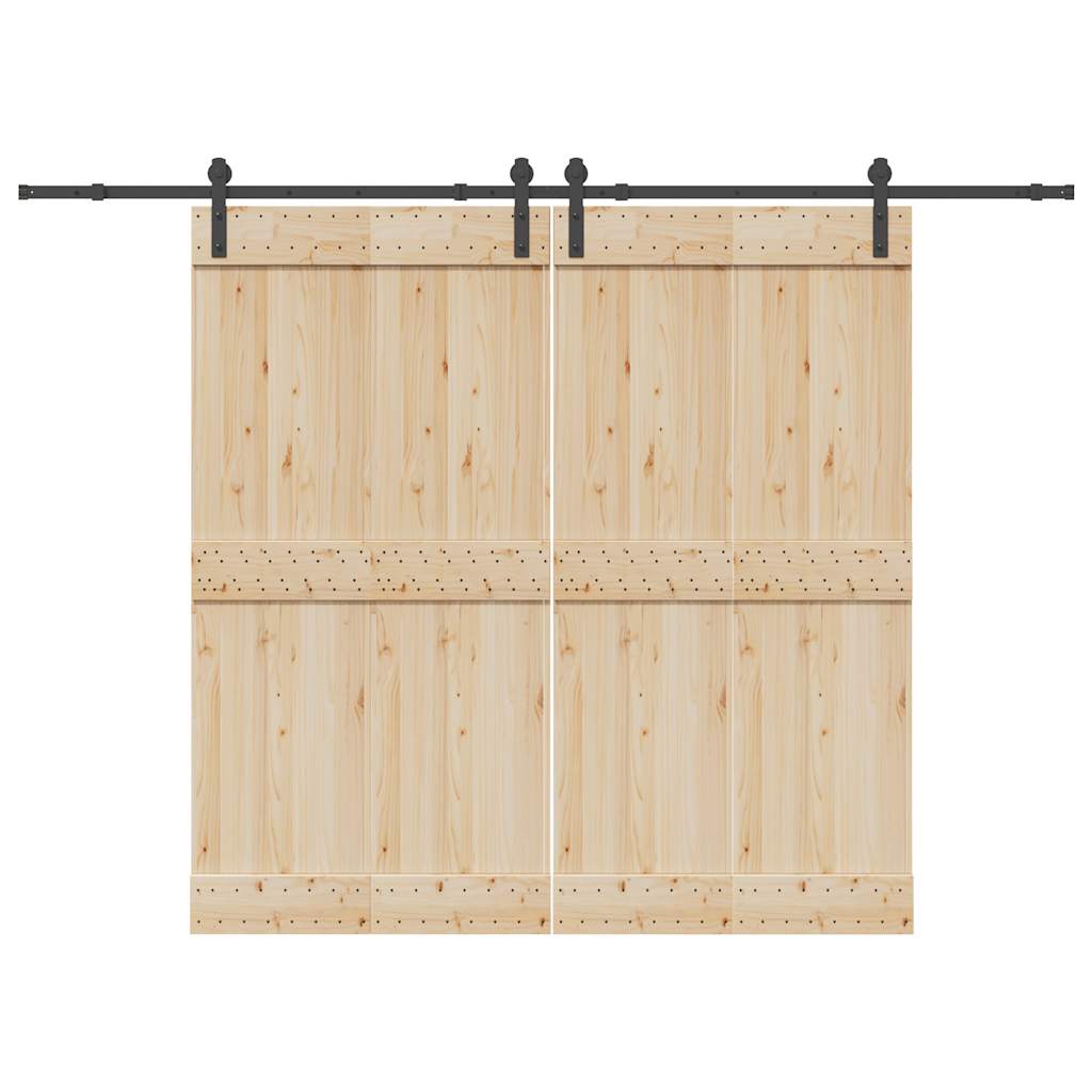 Sliding Door Hardware Kit 305 cm Steel Black