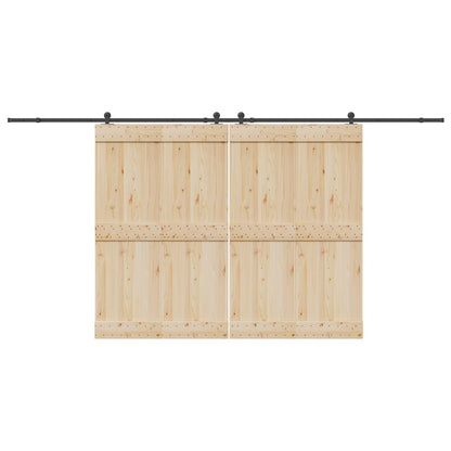 Sliding Door Hardware Kit 427 cm Steel Black