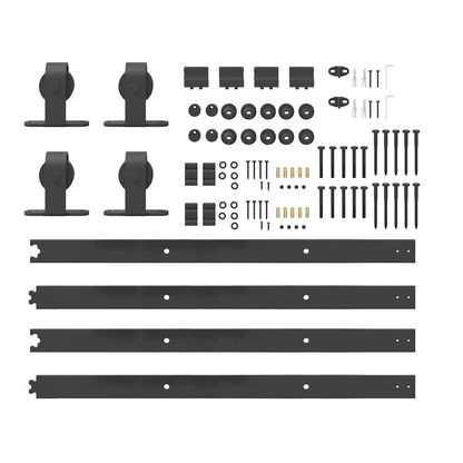 Sliding Door Hardware Kit 366 cm Steel Black