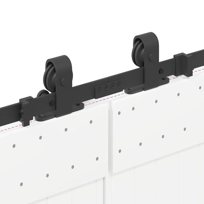 Sliding Door Hardware Kit 366 cm Steel Black