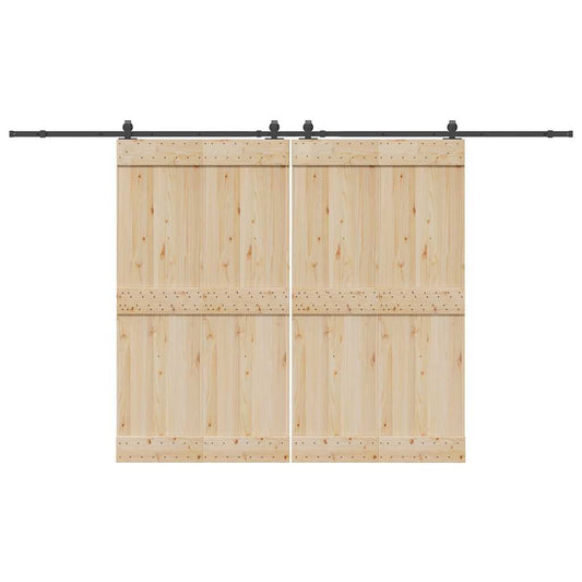 Sliding Door Hardware Kit 366 cm Steel Black